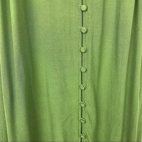 Madewell | Green Button Down Dress Long Shirt XS - Picture 6 of 8